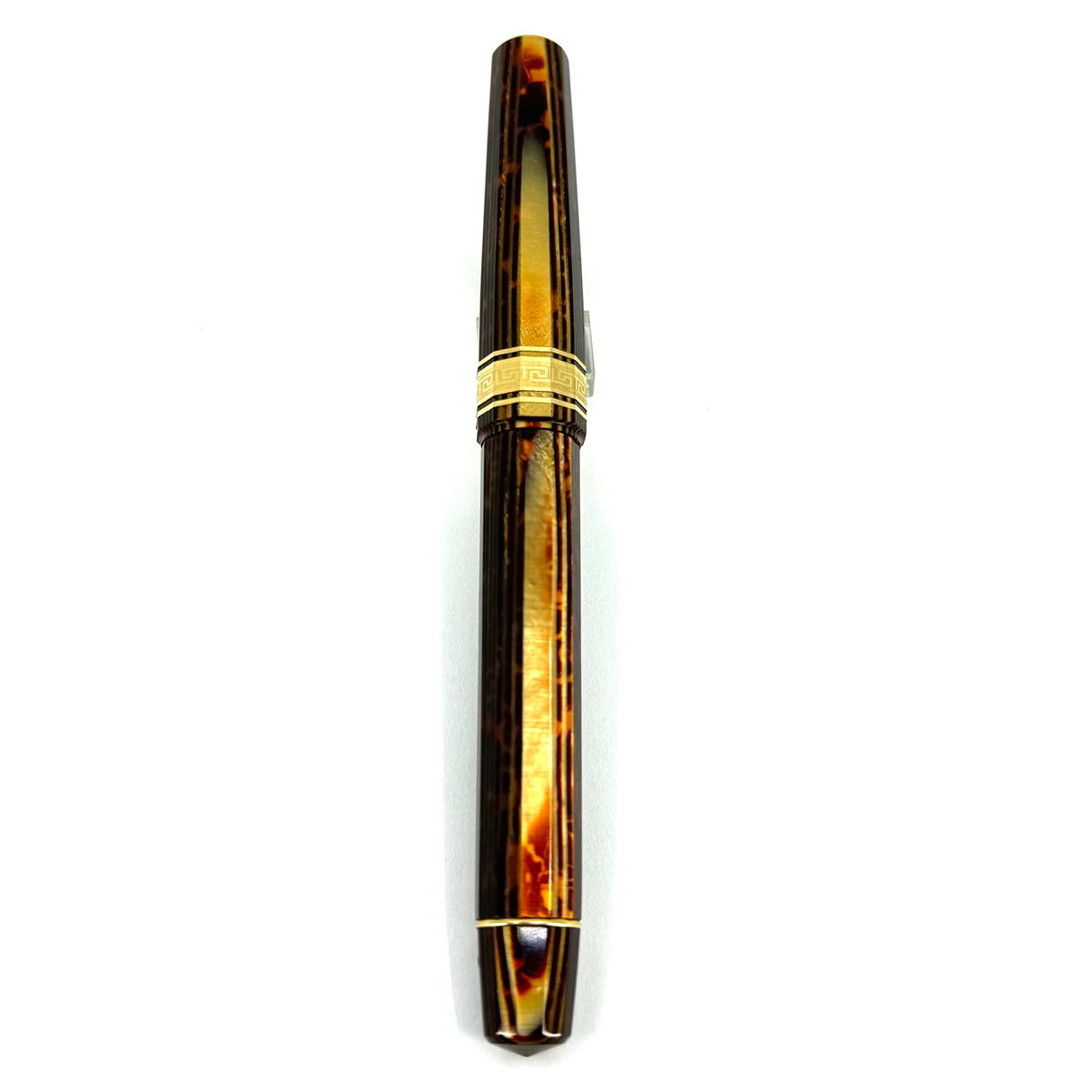 OMAS Original Style Facetted Paragon Extra Arco Bronze Celluloid Fountain Pen-Medium 18kt Gold Nib