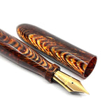 Oldwin (Paris) Torpedo Bronze Arco Spina (Fish Bone) Pattern  Celluloid LE Fountain Pen