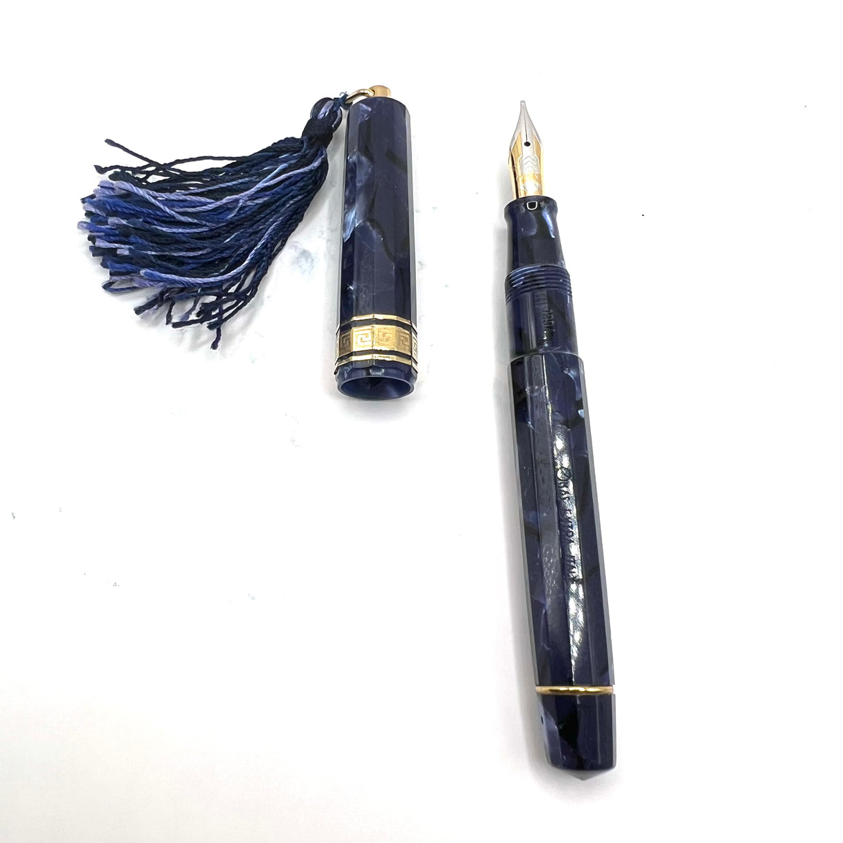 OMAS Princess Paragon Extra Blue Royale Celluloid Fountain Pen - Medium 18kt Gold Nib