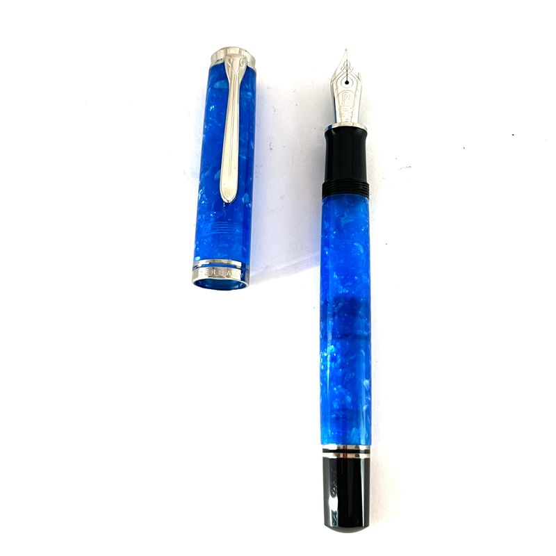 Pelikan Souveran M805 Marbled Blue O Blue Transparent Fountain Pen
