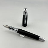 No name chrome and Leather black  - Fountain Pen