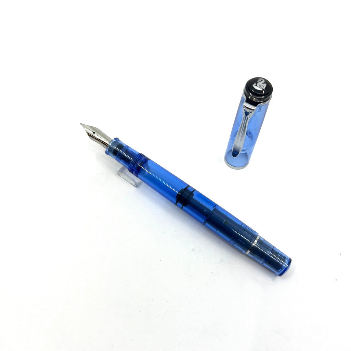 Pelikan M205 Light Blue Transparent Fountain Pen - Fine Stainless Steel Nib