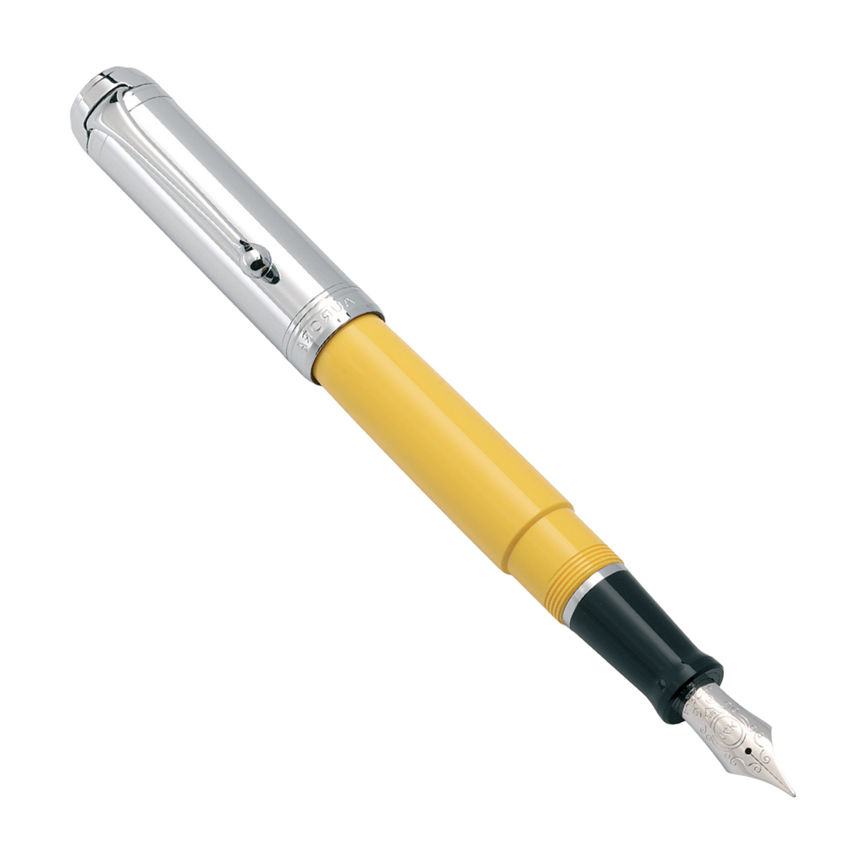 Aurora Talentum Yellow w/ Chrome Cap Fountain Pen