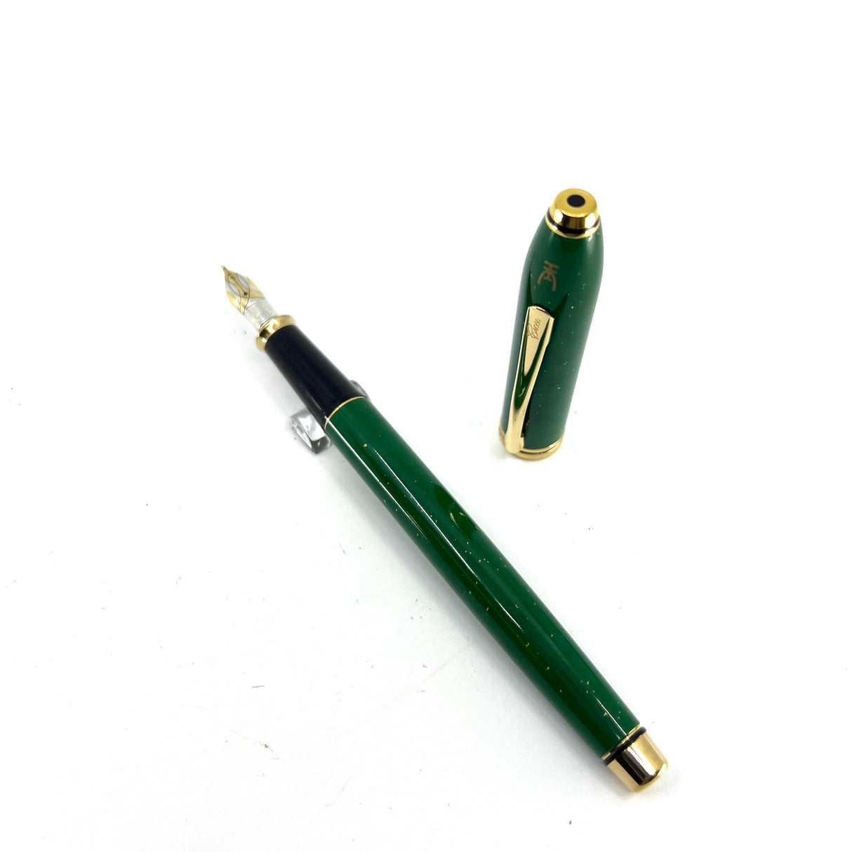 Cross Townsend Green Jade Gold dust 22K  Fountain Pen - Circa 1990