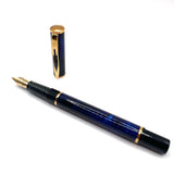 Waterman Laureat Royal Blue/Black Marble Fountain  Pen- Medium Gold-Plated Nib