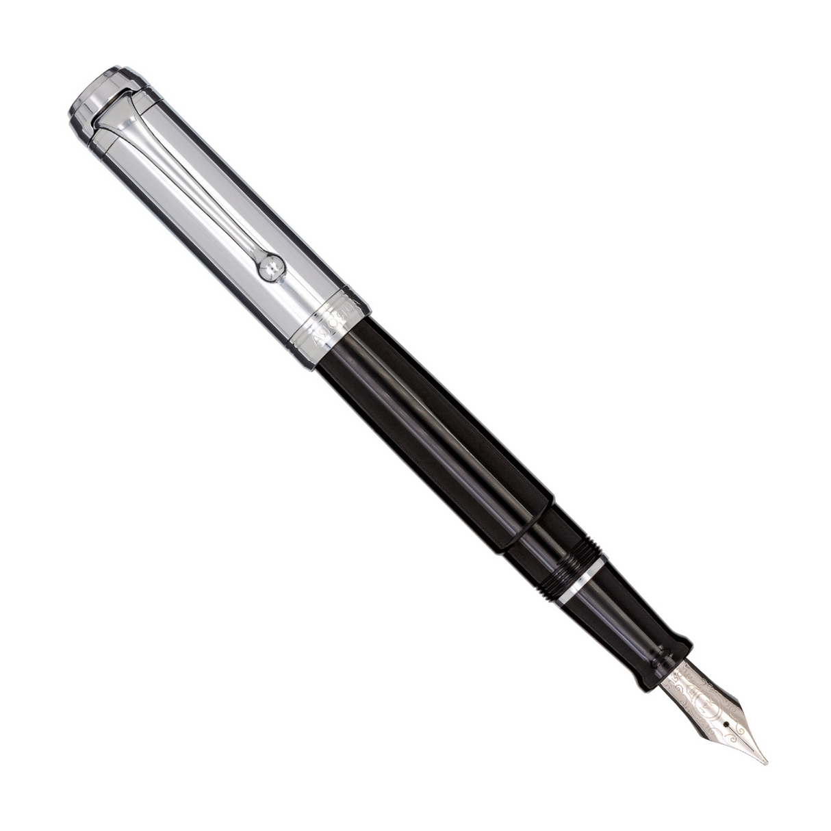 Aurora Talentum Black w/ Chrome Cap Fountain Pen