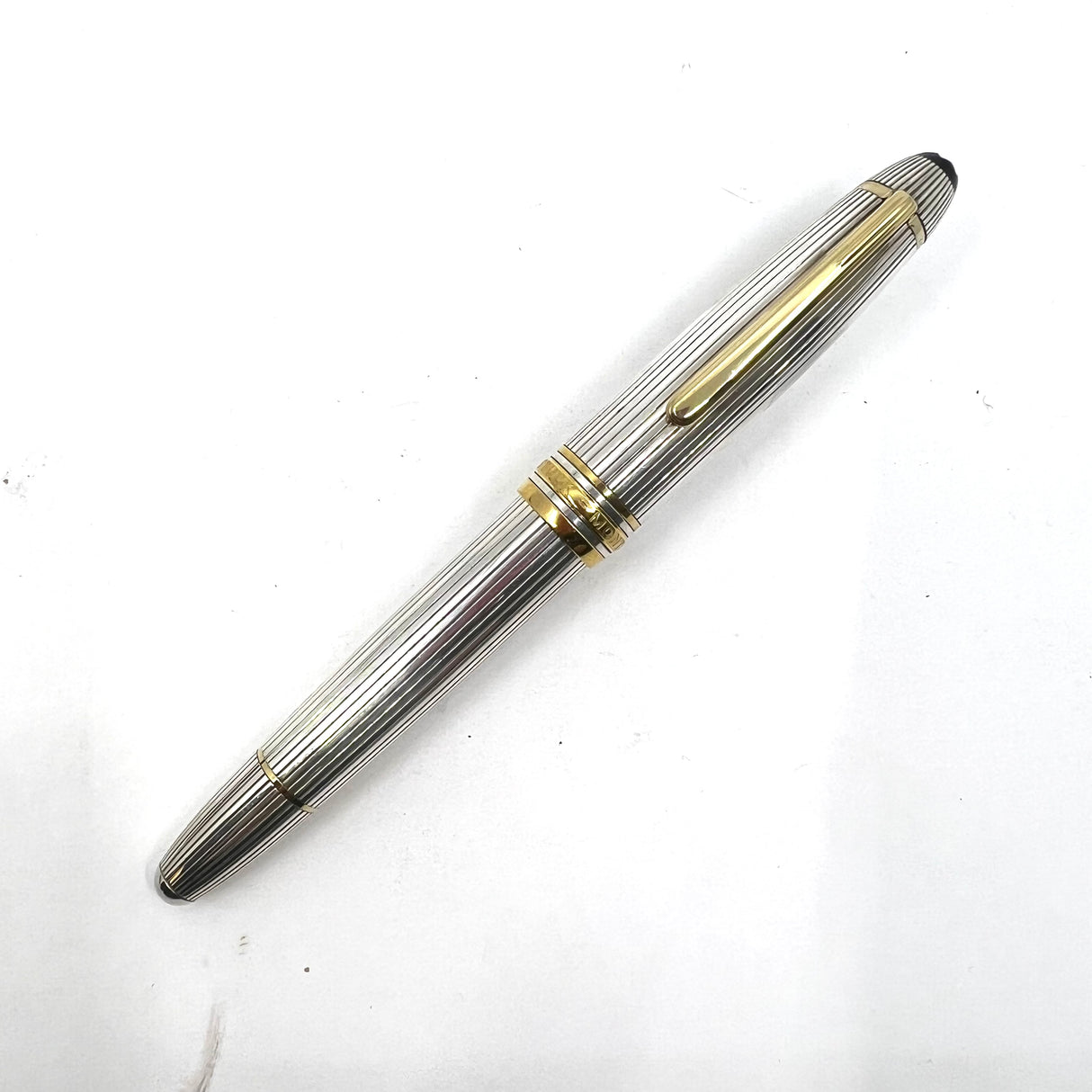 Montblanc Meisterstück Solitaire Le Grand TRAVELER Striped Sterling Silver #147SP Fountain Pen
