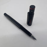 Rotring #600 Black Metal Six-Sided Fountain Pen - Medium Stainless Steel Nib