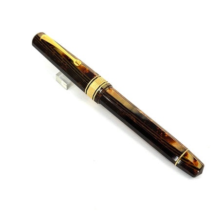 OMAS Original Style Facetted Paragon Extra Arco Bronze Celluloid Fountain Pen-Medium 18kt Gold Nib