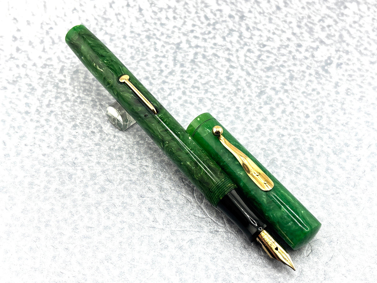 Aikin Lambert  New York "Mercantile"  Jade Green Celluloid   Fountain Pen