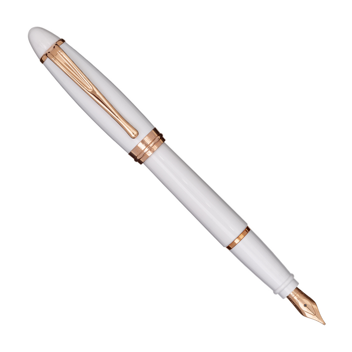 Aurora Ipsilon Seasons Winter White w/Rose Gold trim Fountain Pen