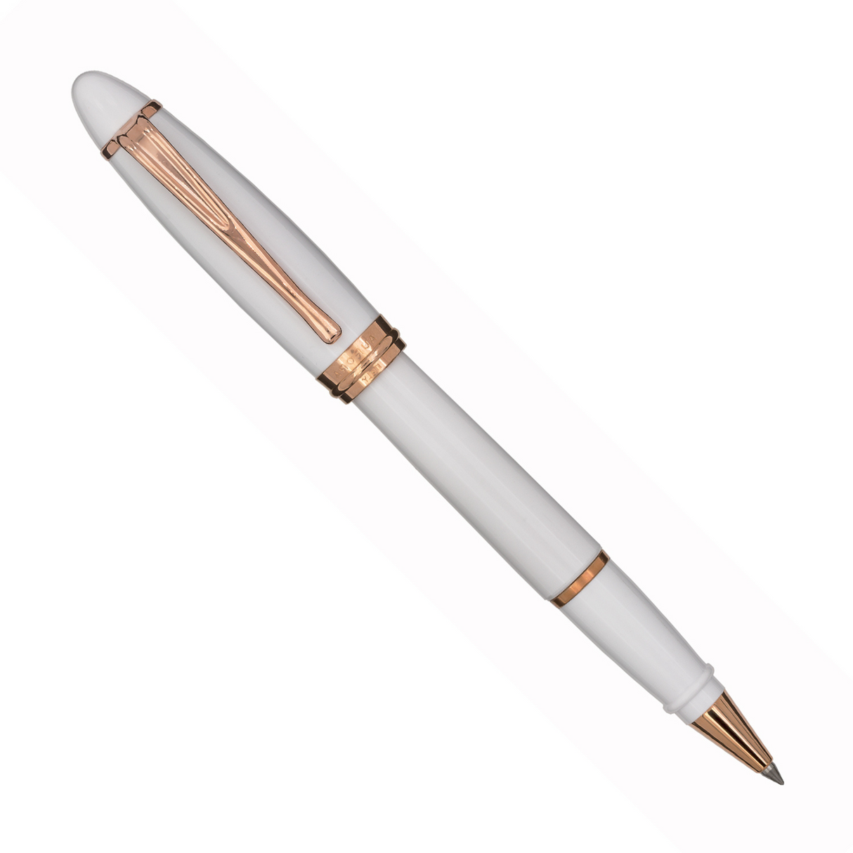 Aurora Ipsilon Seasons Winter White w/Rose Gold trim Rollerball ...