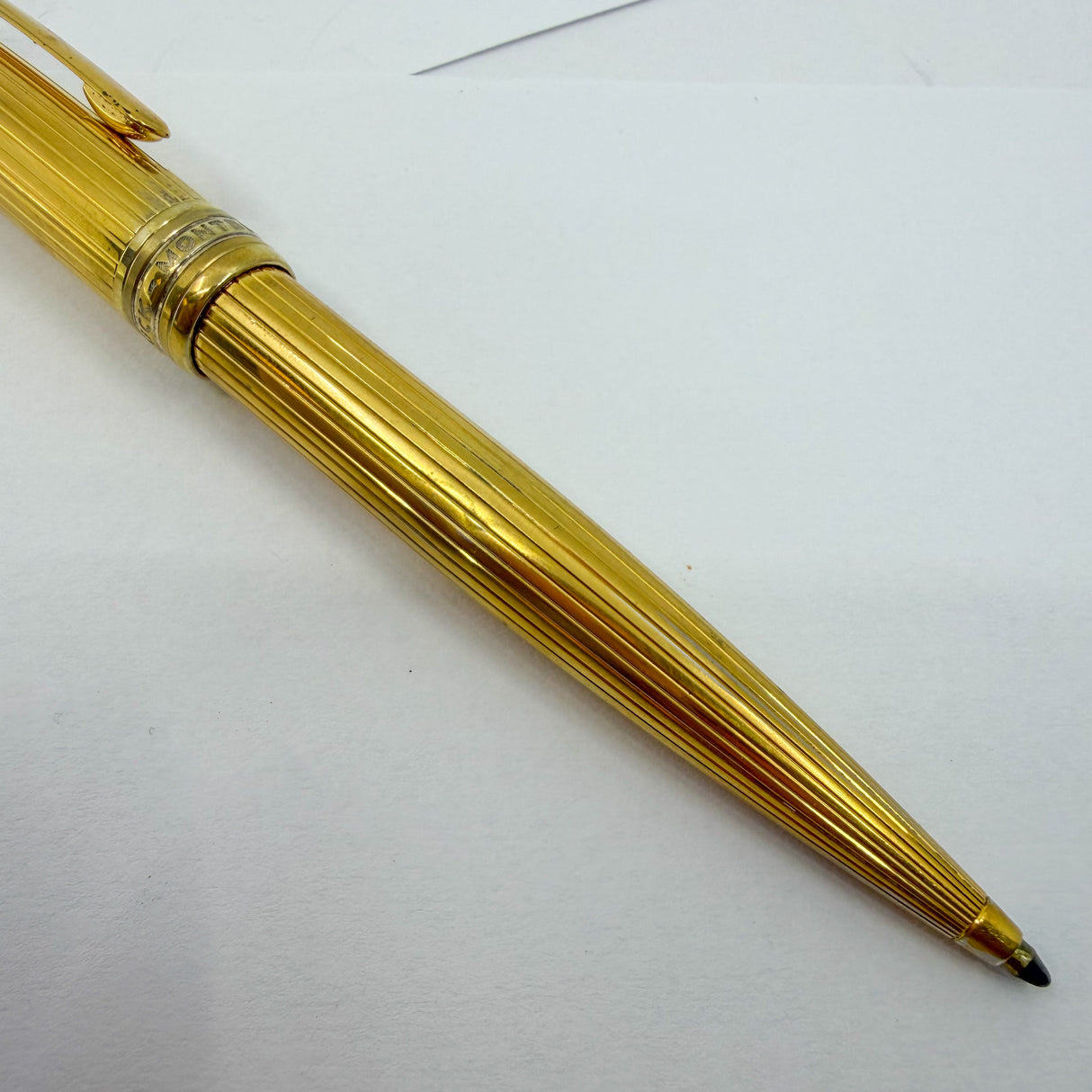 Montblanc Solitaire Pinstriped Gold Vermeil #164 Ballpoint Pen