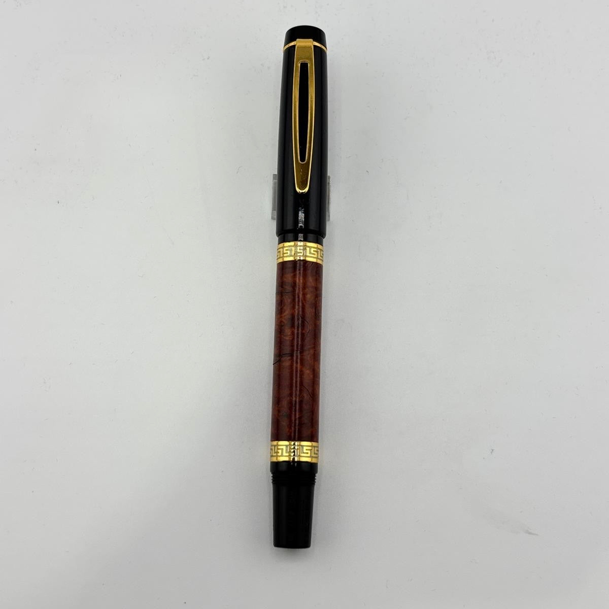 No name pen with wood over lay and greek band - Fountain Pen
