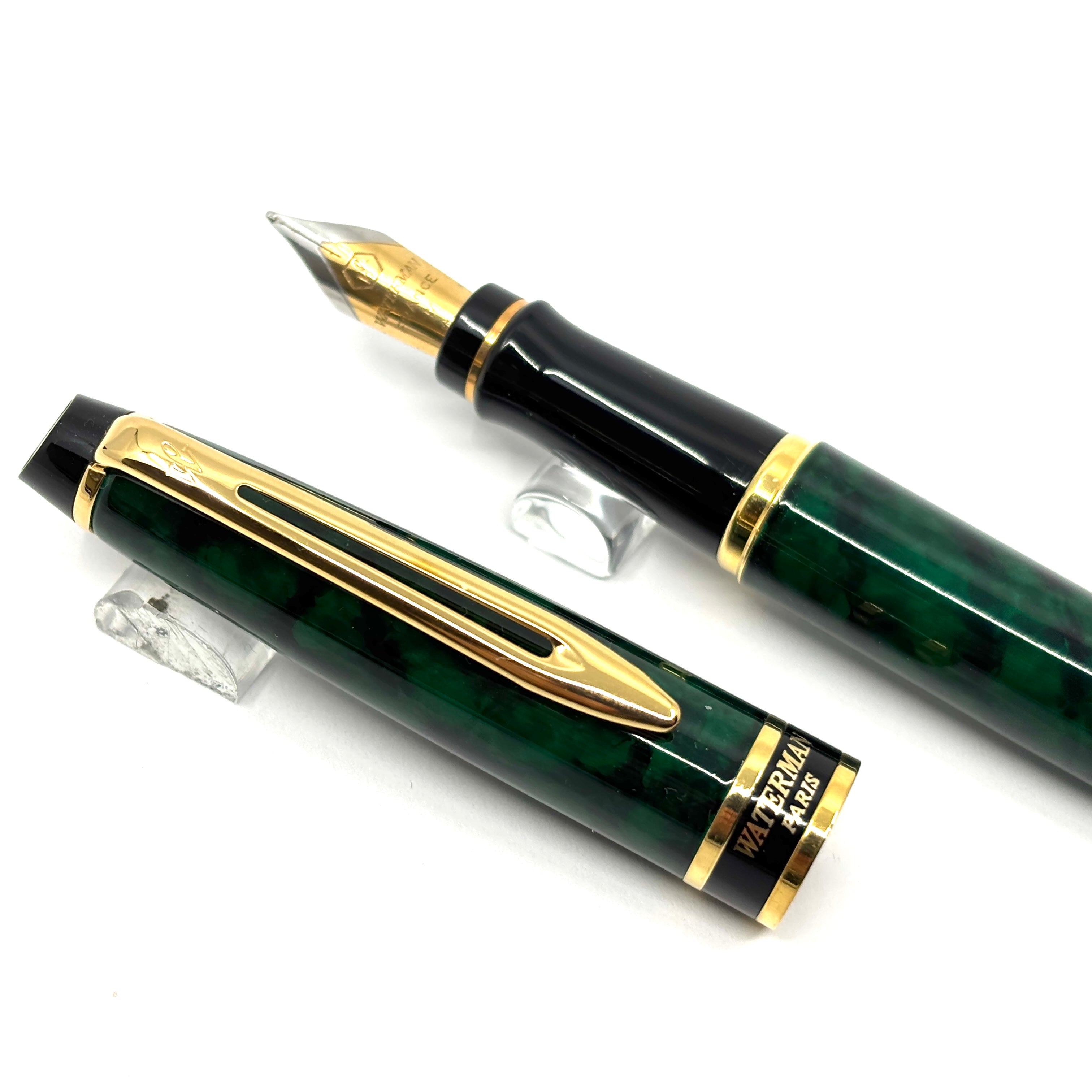 Waterman Expert Green/Black Marbled Fountain Pen – Fountain Pen