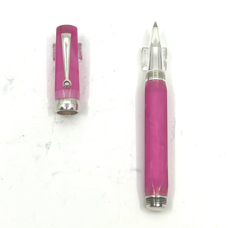 Montegrappa Micra Pink Celluloid Rollerball - Sterling Silver Trim