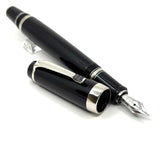 Montblanc Black Resin Larger Size Boheme Fixed Nib (Non- Retractable- No Stone in Clip) Fountain Pen