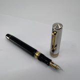 OMAS Doue Facetted Large Paragon Fountain Pen - Sterling Silver Cap - Fine 18kt Gold Nib