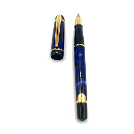 Waterman Phileas Second Generation Blue Marble Fountain Pen- Medium Gilt Steel Nib