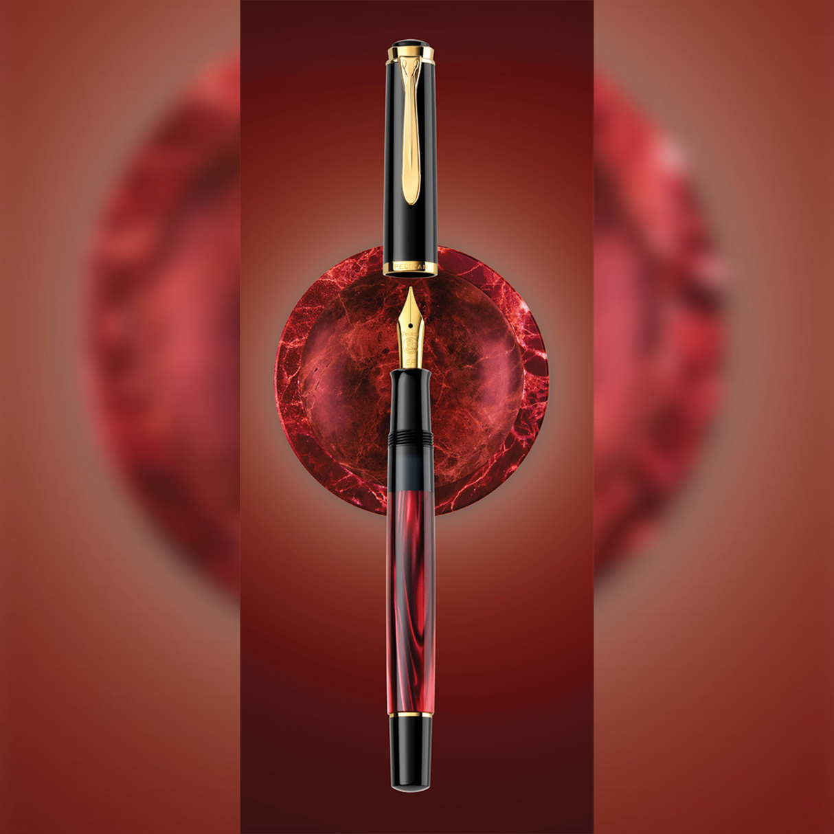 Pelikan M200 Red Marbled Fountain Pen