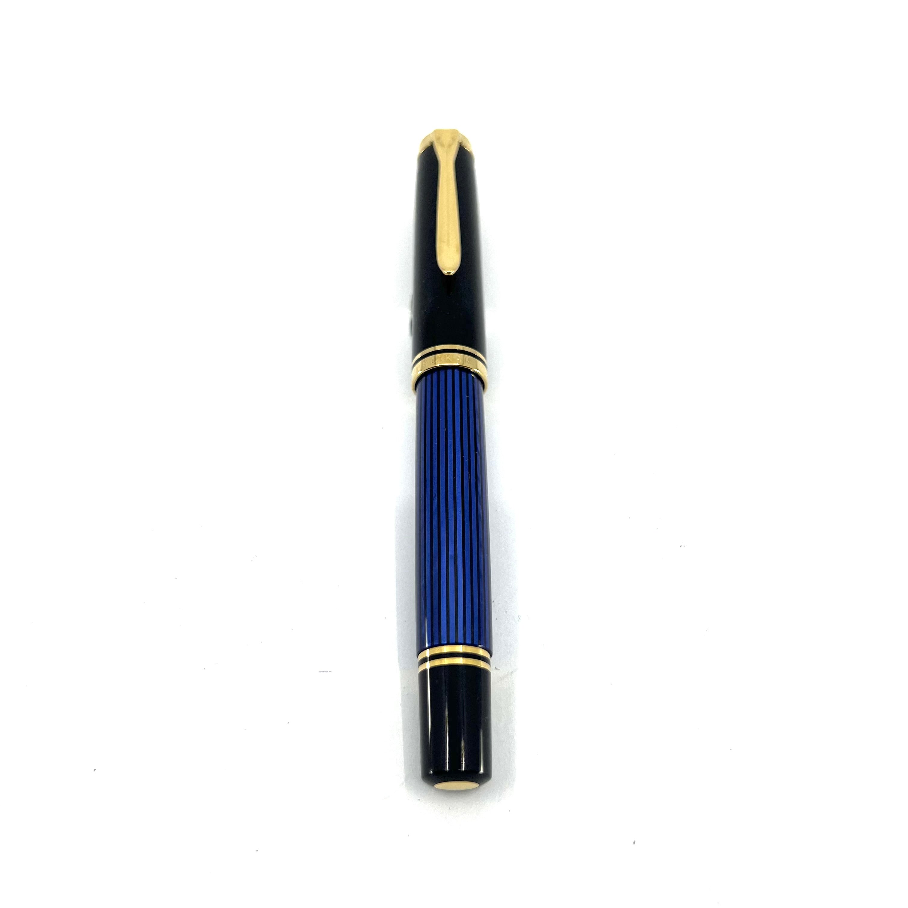 ビンテージ　M800 青縞 B字 PFニブ Pelikan　ペリカン ペリカン スーベレーン M800 万年筆 青縞 B 太字 PF刻印 - メルカリ