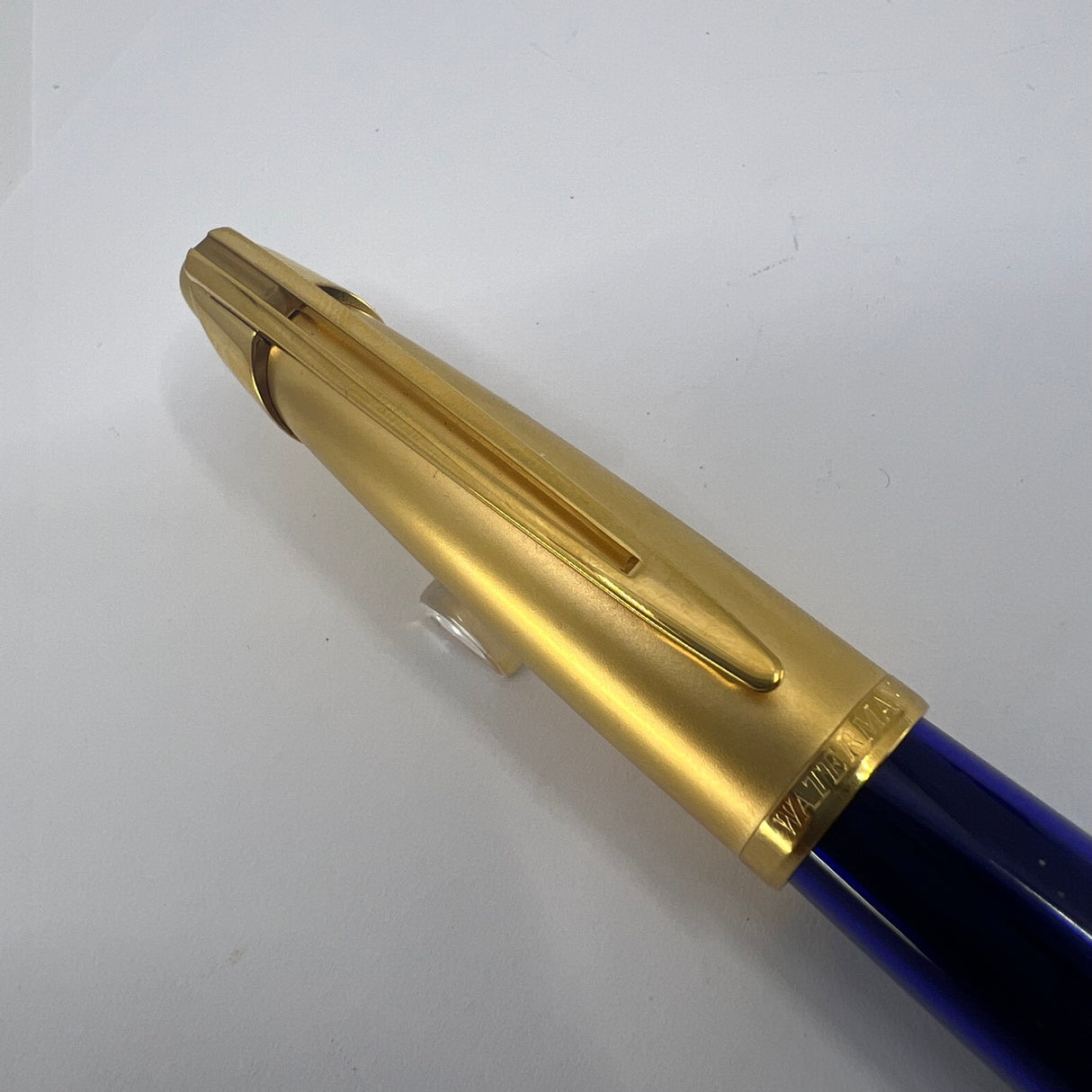 Waterman Edson Blue Translucent Fountain Pen - Medium 18kt Gold  Nib