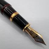 Platinum Izumo Urushi Akatame(Red) Hand Painted Lacquer Oversized Fountain Pen  - Fine 18kt Gold Nib