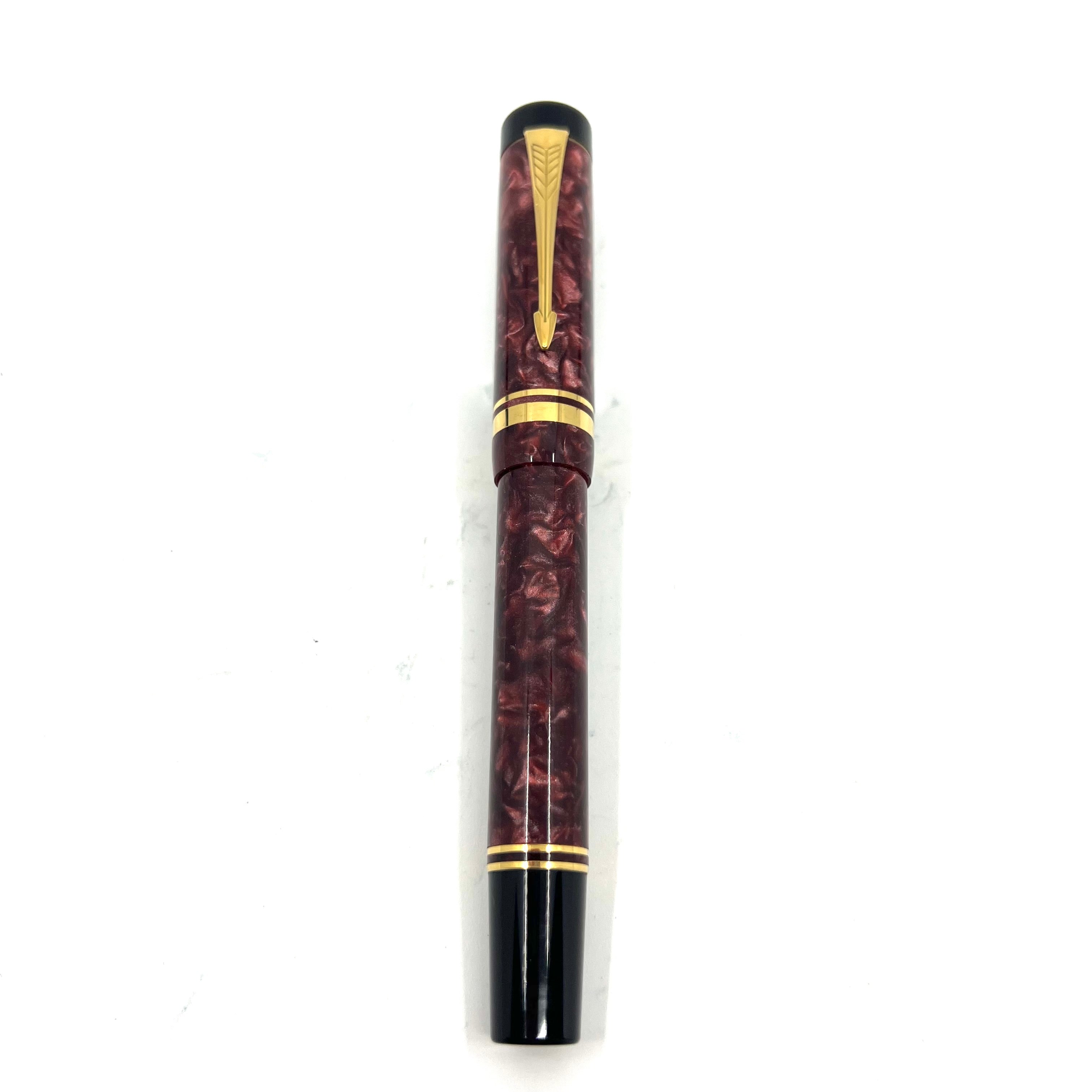 Parker Centennial (Largest Size) Marbled Maroon Duofold Fountain