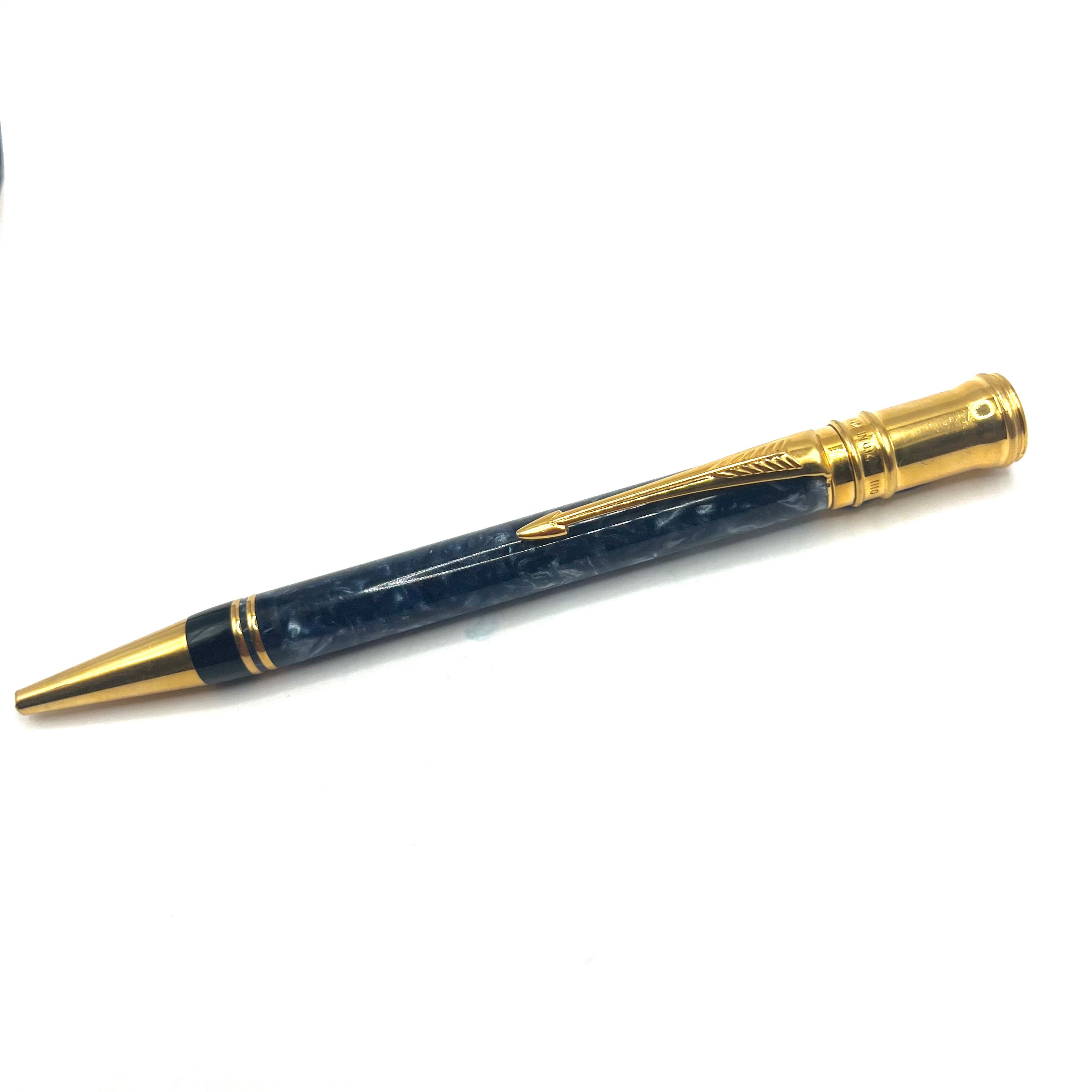 Parker Duofold Marble Blue Ballpoint Pen – Fountain Pen Hospital