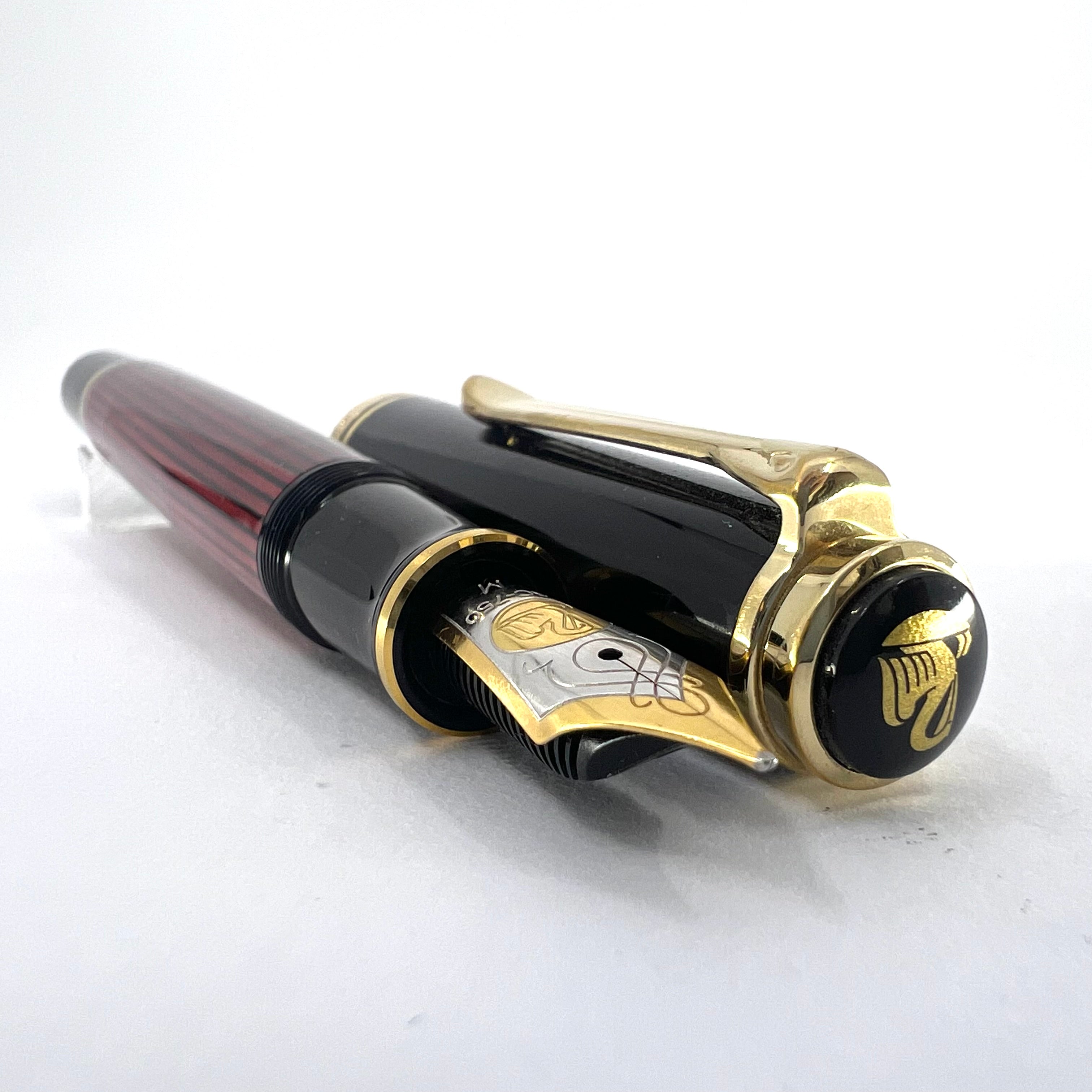 Pelikan M800 Black/Red Striped Fountain Pen - The Original