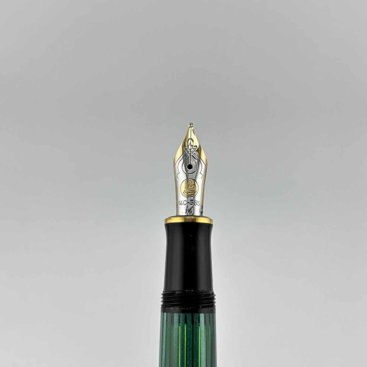 Pelikan M400 Green Stripped Barrel Black cap - Fountain Pen