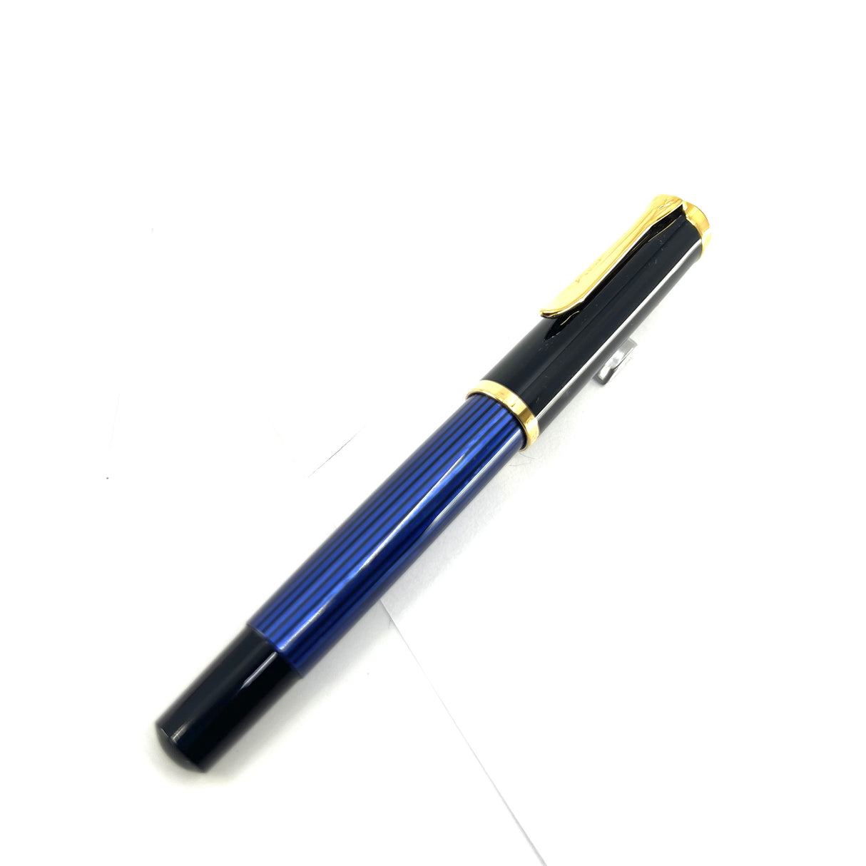 Pelikan Early M400 Black/Blue Striped Fountain Pen - Medium 14kt Gold  Nib