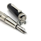 Pelikan M7005 Majesty Fountain Pen - Black Cap/Sterling  Silver Barrel