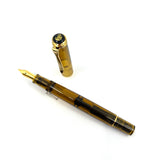 Pelikan M200 Amber Transparent Fountain Pen - Broad Gold-Plated Nib