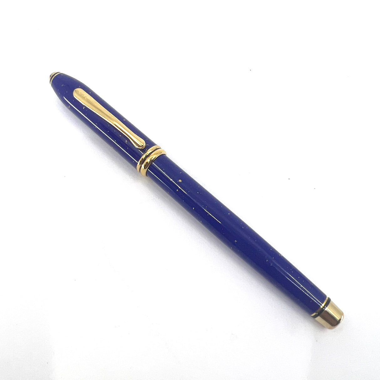 Cross Townsend Blue Lapis Lazuli/ 22K Gold Dust Fountain Pen - Fine 18kt Gold Nib