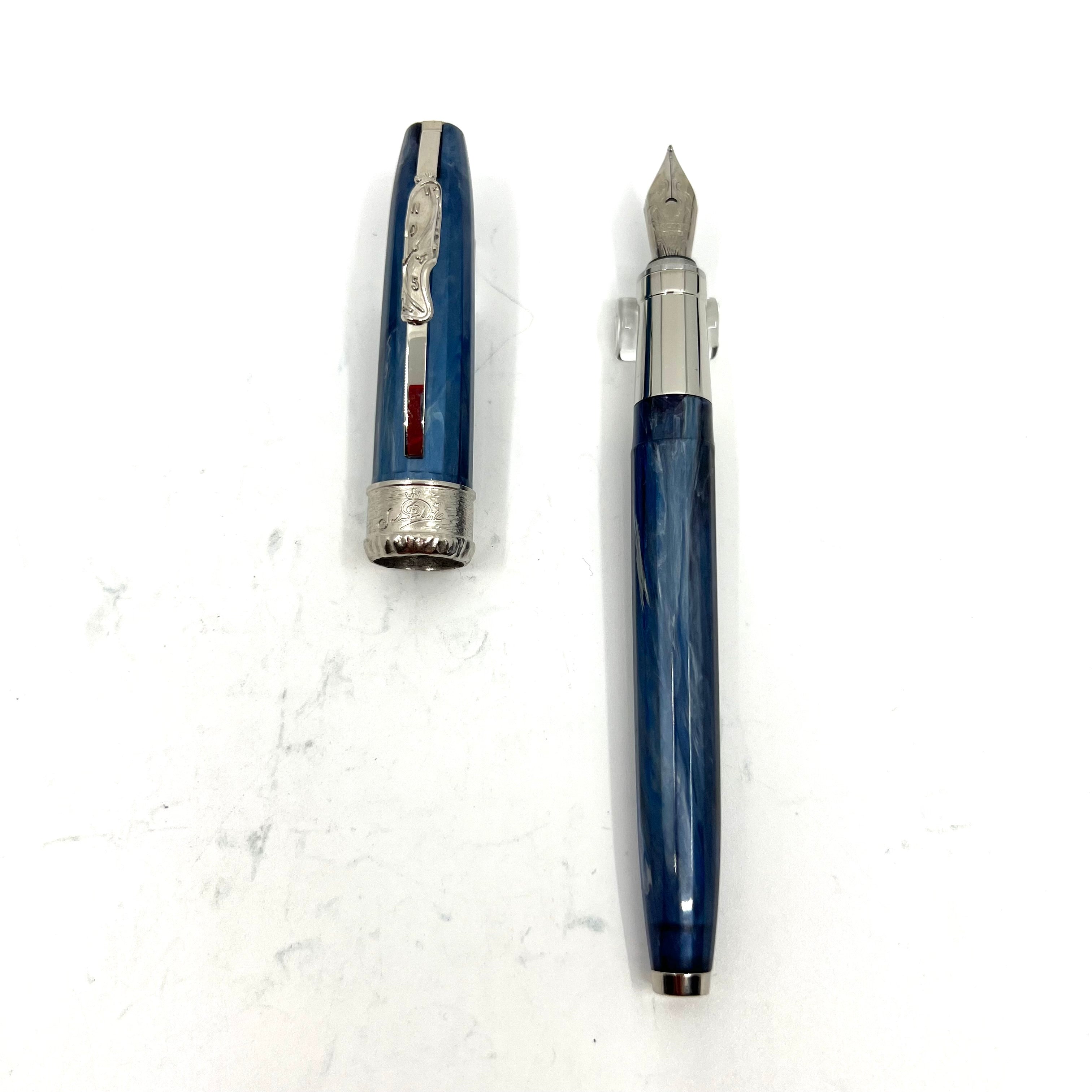 Visconti Salvador Dali Melting Clock Marbled Blue Fountain Pen
