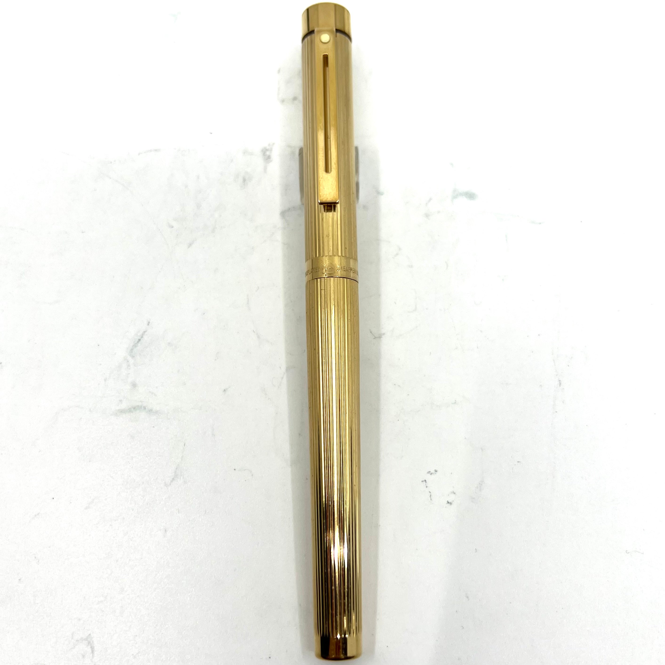 Sheaffer Full-Size Targa Gold-Plated Fluted Fountain Pen