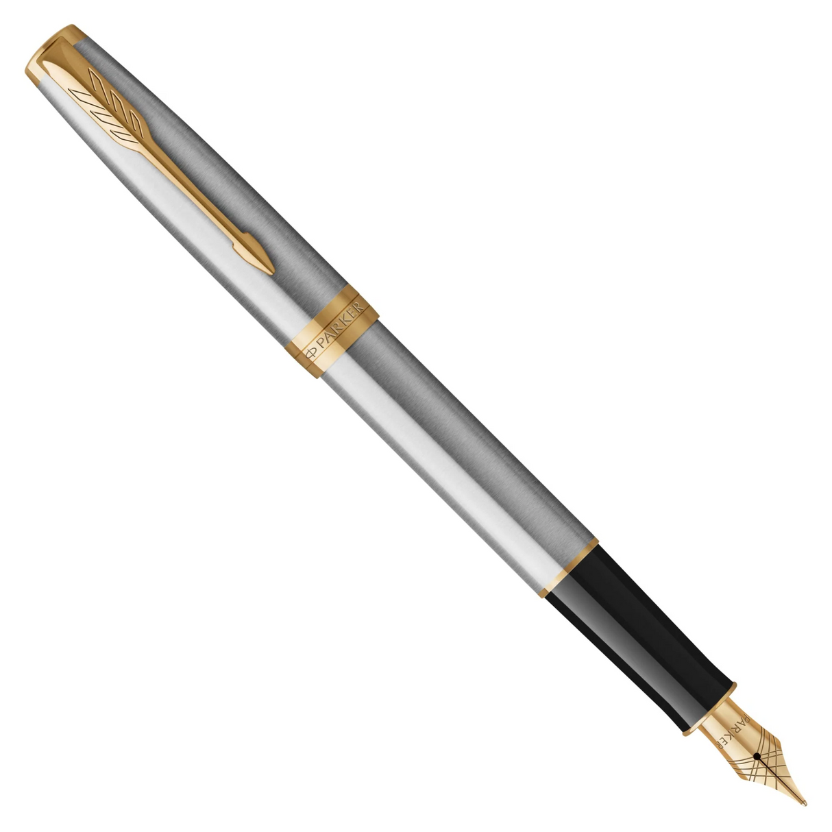 Parker Sonnet Classic Stainless Steel Gold Trim Fountain Pen