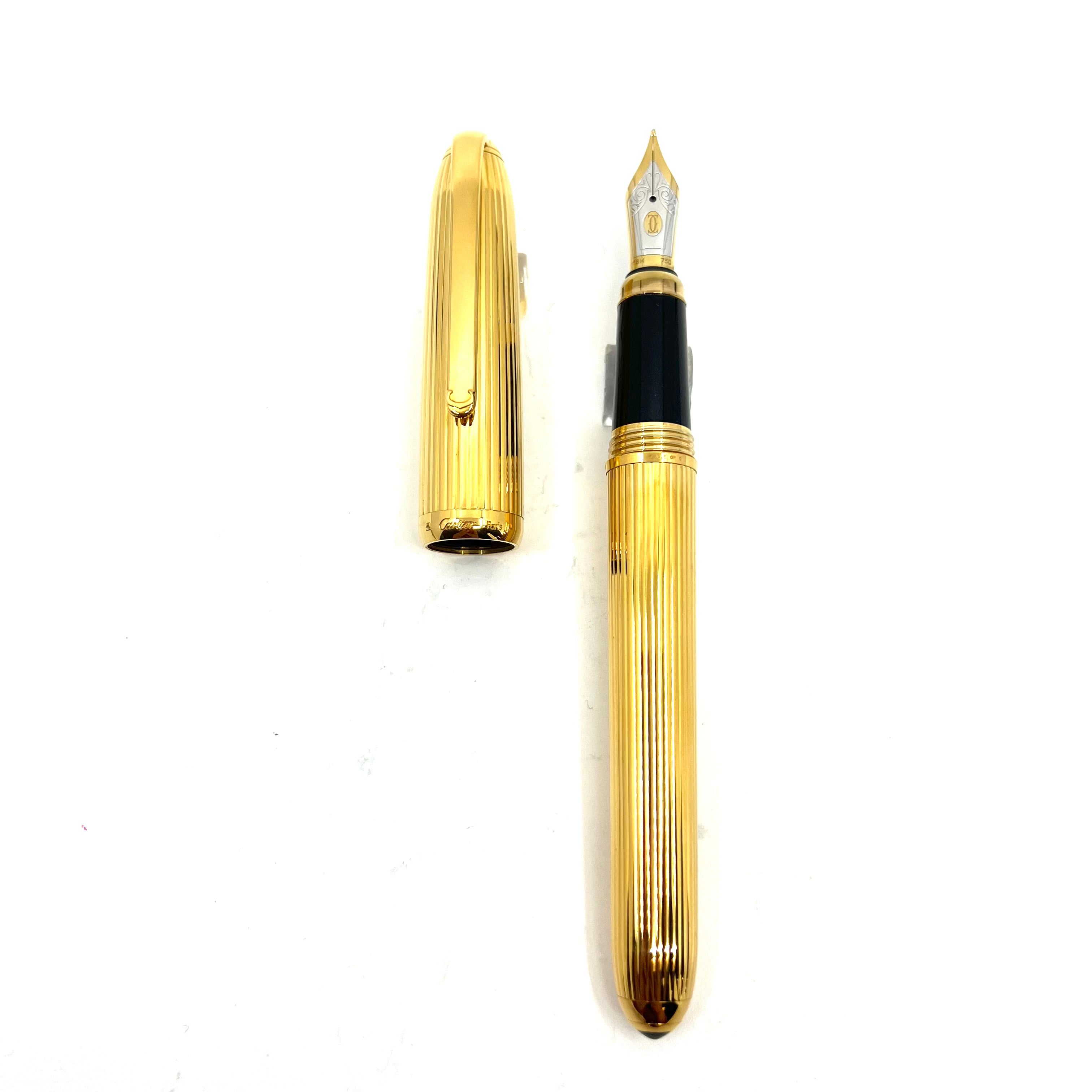 Cartier - Louis Cartier Gold Plated Fluted Fountain Pen (Ca. 2006