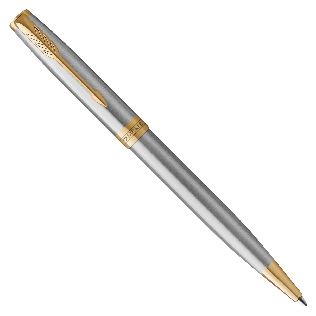 Parker Sonnet Classic Stainless Steel Gold Trim Ballpoint