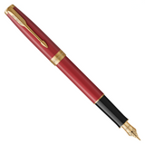Parker Sonnet Classic Red Satined Gold Trim Fountain Pen