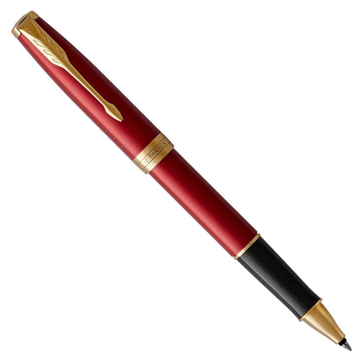 Parker Sonnet Red Gold Trim Rollerball Pen
