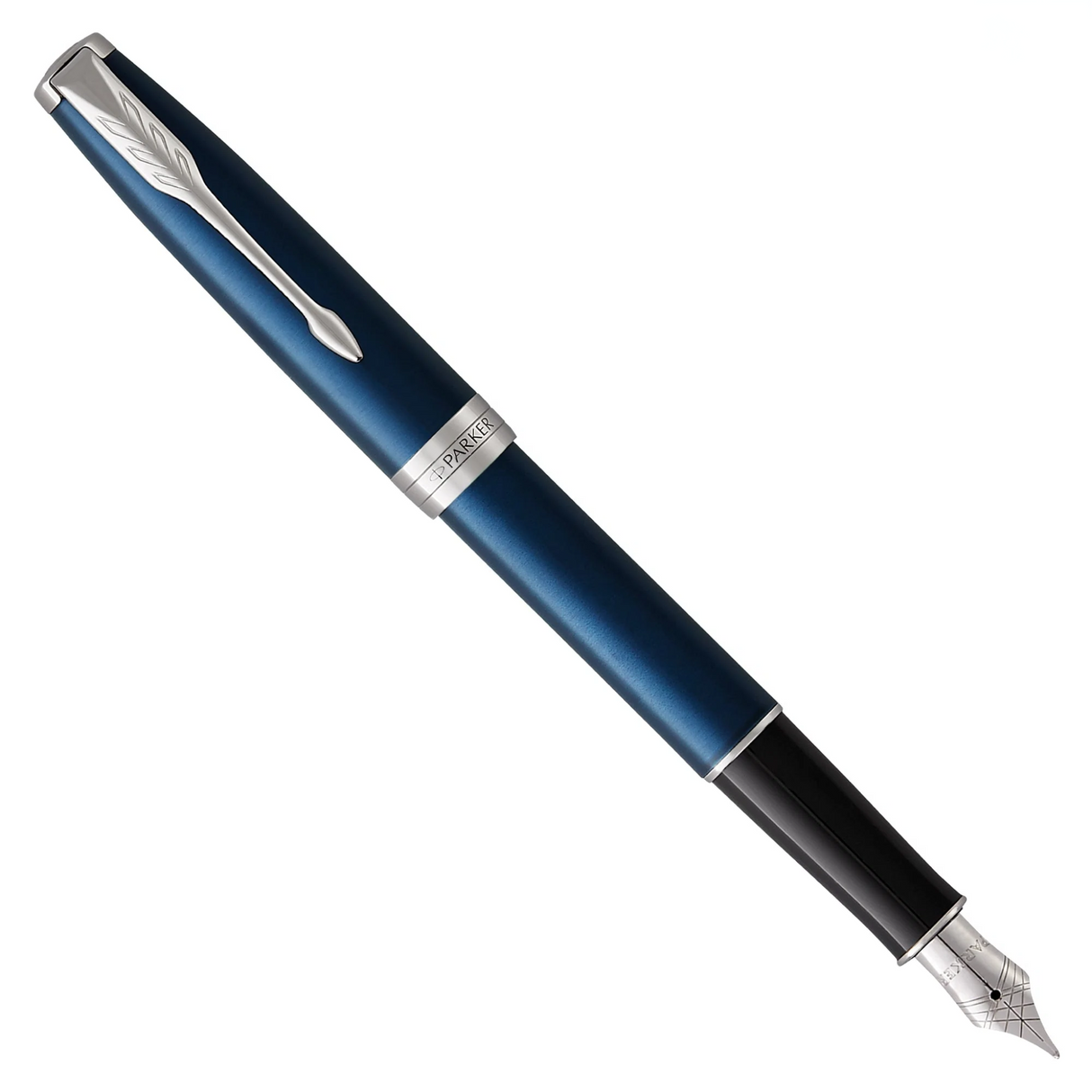 Parker Sonnet Classic Blue Satined Chrome Trim Fountain Pen
