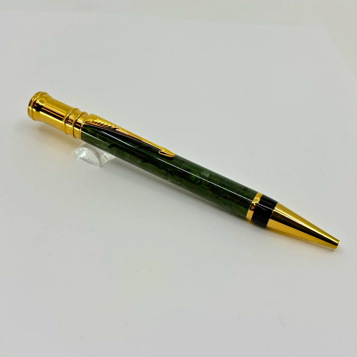 Parker Duofold Jade Marble (Grayish Green) Ballpoint Pen - Circa 2000