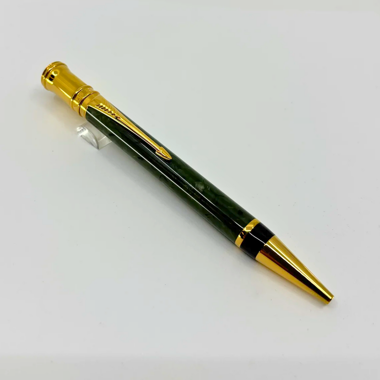 Parker Duofold Jade Marble (Grayish Green) Ballpoint Pen - Circa 2000
