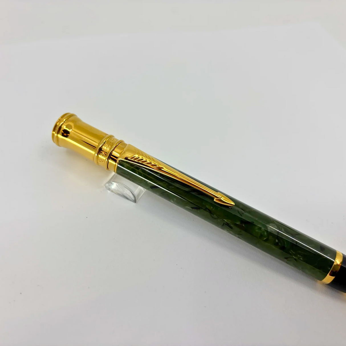 Parker Duofold Jade Marble (Grayish Green) Ballpoint Pen - Circa 2000