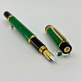 Waterman Patrician Green Marble Fountain Pen- Fine 18kt Gold  Nib