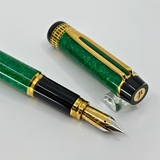 Waterman Patrician Green Marble Fountain Pen- Fine 18kt Gold  Nib