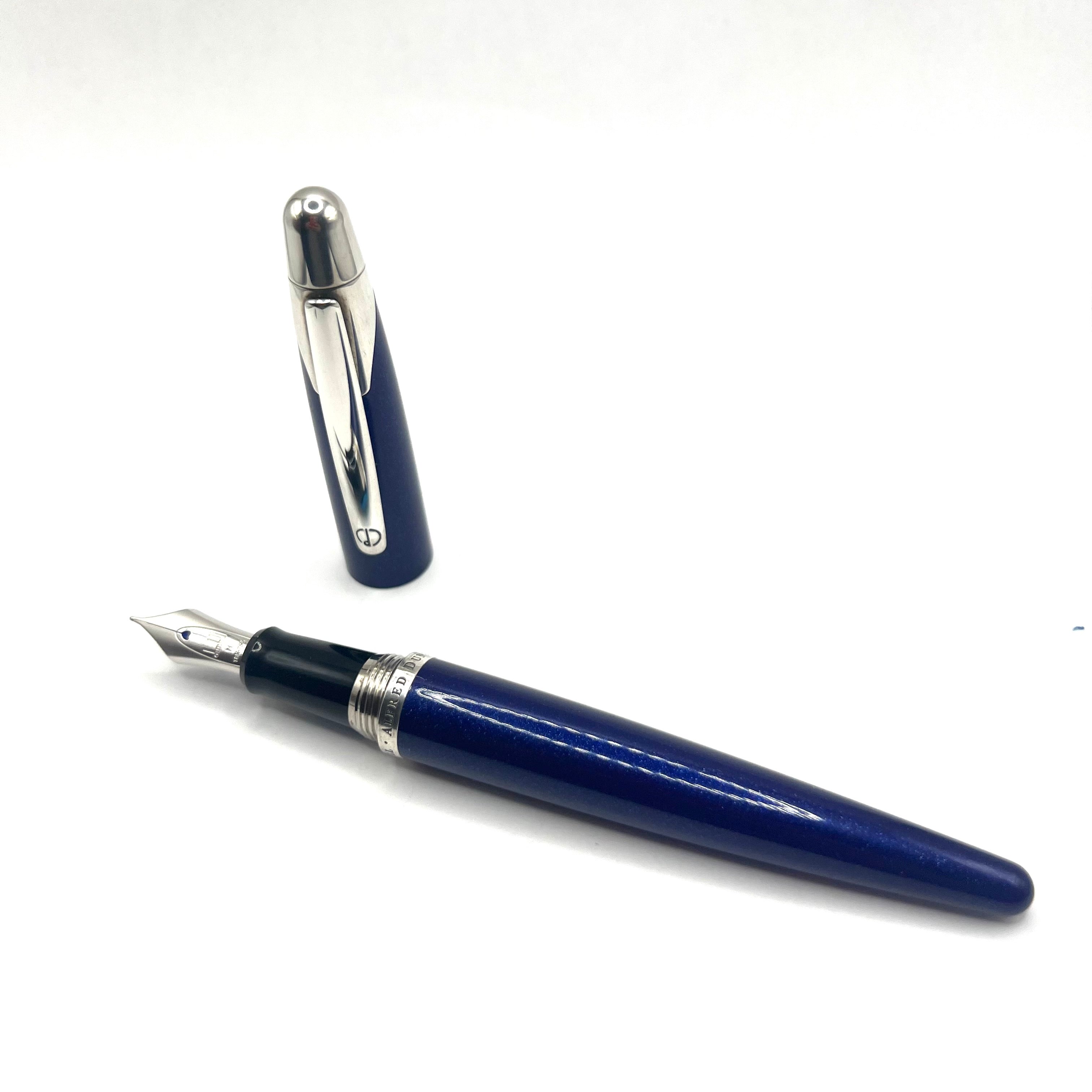 Dunhill ダンヒル AD2000 万年筆ペン先 18K ラメブルー Alfred Dunhill AD2000 Cobalt Blue Galaxy Fountain Pen- Medium 18kt