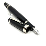 Montblanc Black Resin Larger Size Boheme Fixed Nib (Non- Retractable- No Stone in Clip) Fountain Pen